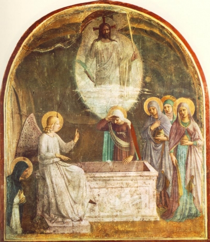 Resurrection du Christ et les femmes au tombeau  par Fra_Angelico_(San_Marco_cell_8).jpg