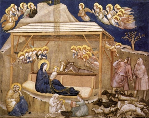 fête de noel Nativité de Giotto, basilique inférieure de Saint François à Assise.jpg