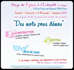 Ecrivants-    chanteurs stages  Des-Mots-Pour-Demo-rentree.gif
